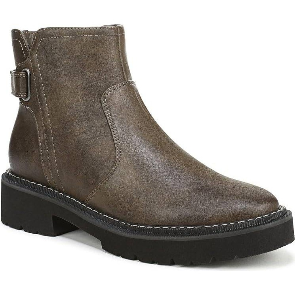 Naturalizer Rue Olive Green Ankle Boots Lug Sole Buckle Booties Women 12 M New